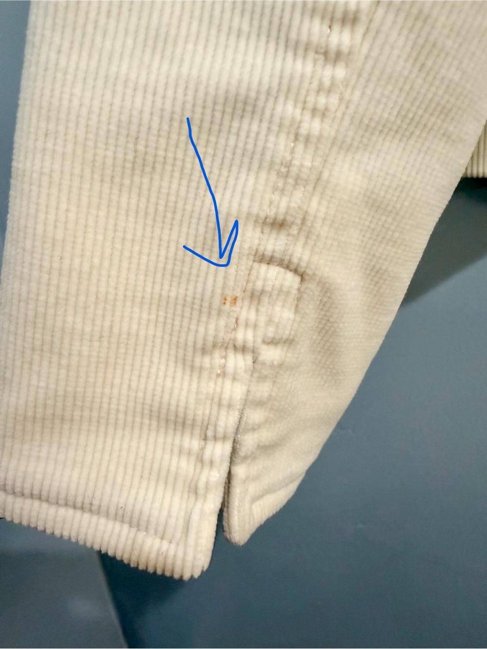 Talbots Vintage Style Ivory Corduroy Button Front Jacket Blue Damask Lining Sz 8 - Picture 9 of 11